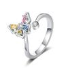 Simple Creative Butterfly Zircon Adjustable Ring with Fairy Design