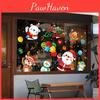 Christmas Static Electricity Stickers With Santa Claus Reindeer Snowman Design For Festive Home And Store