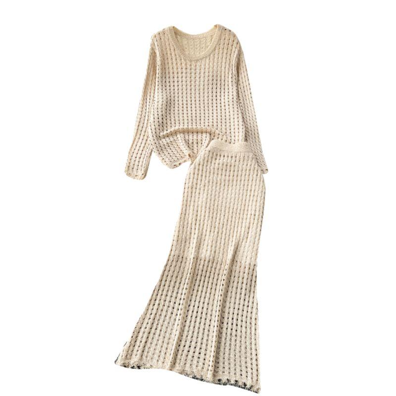 Korean Style Early Spring Wear Idle Style Cut Out Knitting Suit