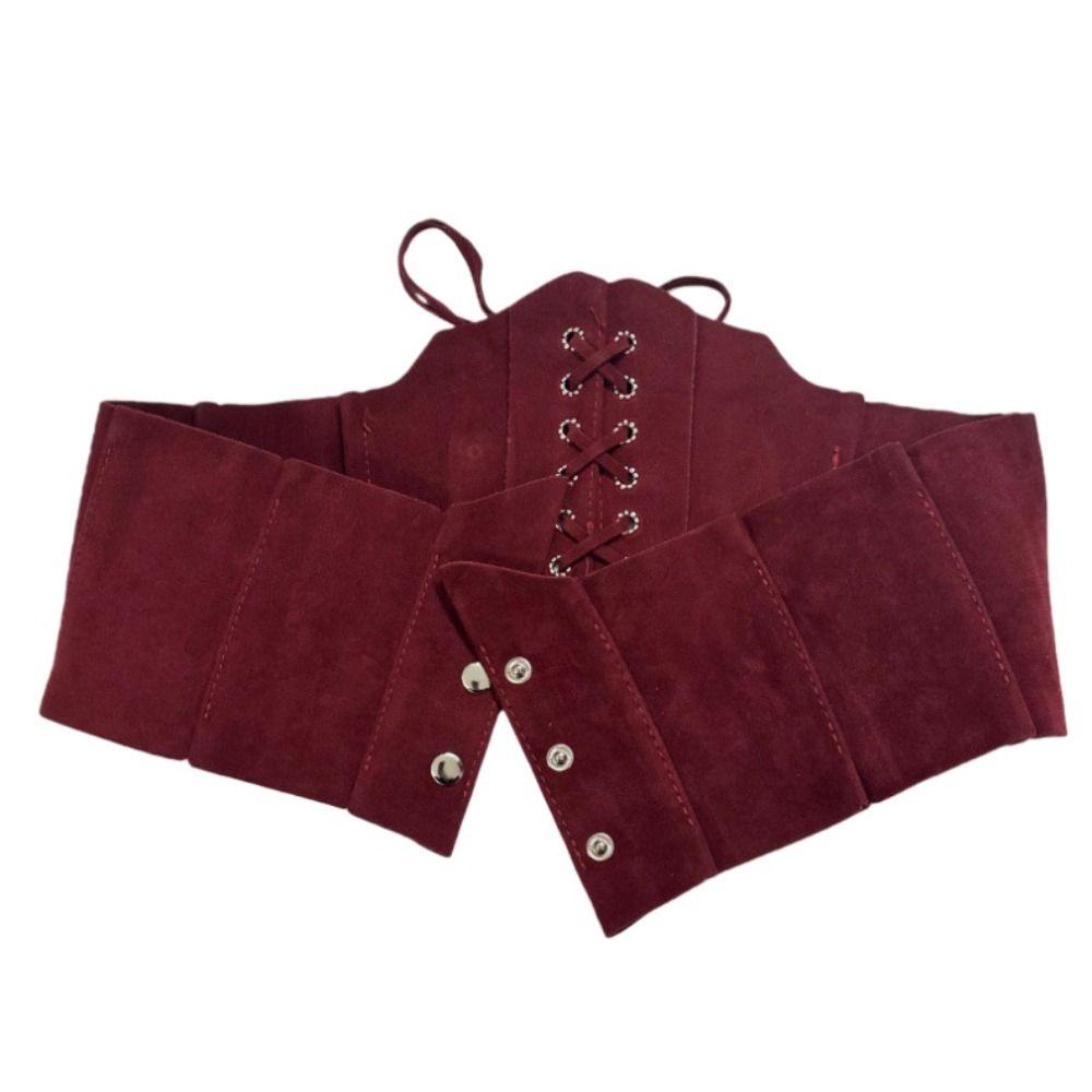 Verstellbares PU-Leder-Korsett Spicy Girl Wildleder Breiter Gürtel Taillenkorsett Braune Cummerbunds Kleid