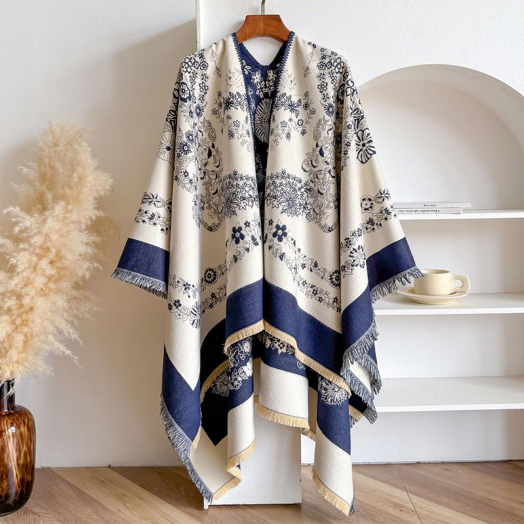 New Winter Slit Double-Sided Large Shawl Elegant Women Fashion Warm Scarf Print Scarve Pashmina Mujer Foulard Bufanda