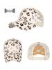 Women's Leopard Print Mesh Ponytail Baseball Cap - Duckbill Sun Hat for Spring/Summer