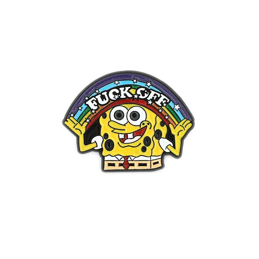 Creative European and American Popular SpongeBob SquarePants Patrick Star Funny Happy Cute Metal Badge, Brooch