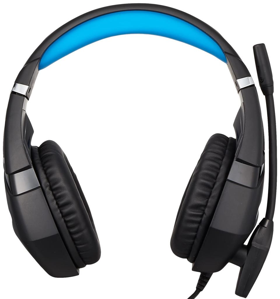 Lasos Wired Gaming Headset with 50mm Large One Size Drivers, Blue, L-GH-BL,