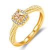 Xiaohongshu Citrine Diamond Ring: Women's Niche Design Ins Style 18k Ring.