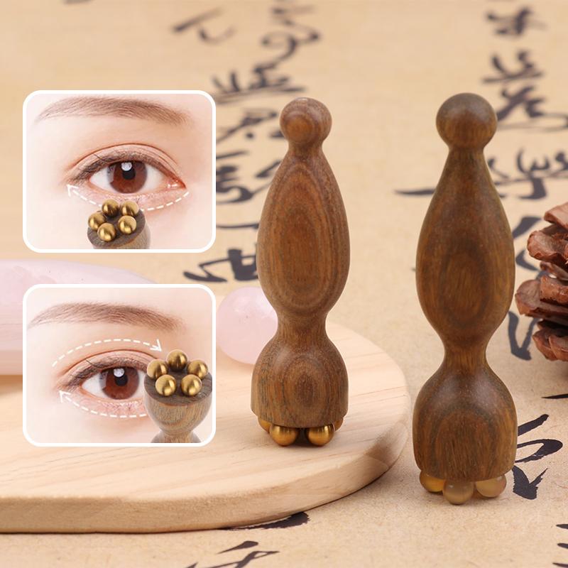 Green Sandalwood Face Massage Tools Gua Sha Face Skin Care Massage Sticks Lotus Seedpod Shape Massager Facial Physiotherapy Tool