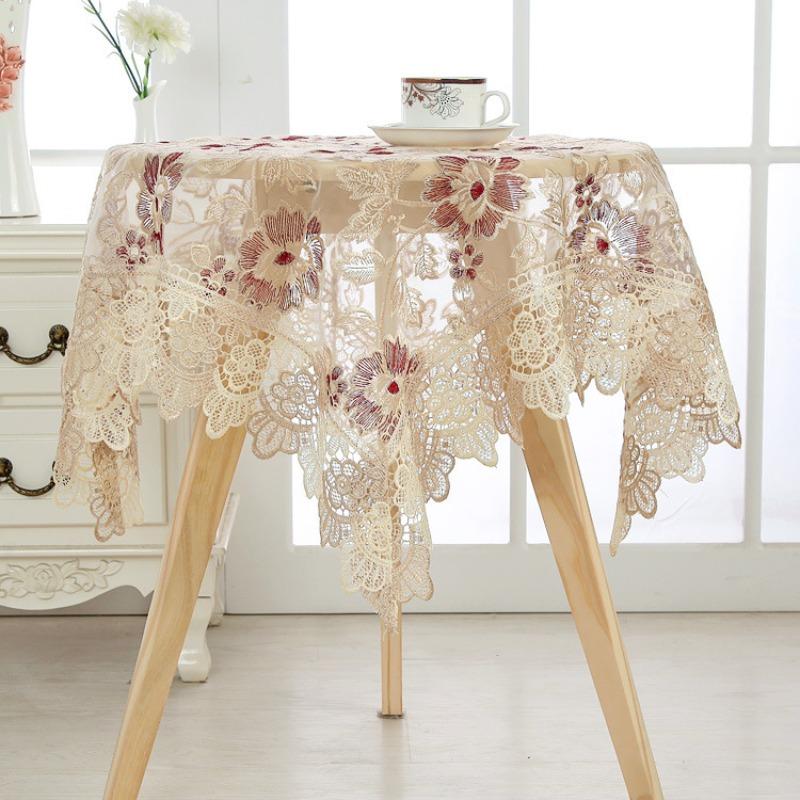 Lace Table Cloth Retro Embroidery Reception Tablecloths Decoration Party Valentine's Day Table Clothscountryside Wedding Holiday Round Table Fabric