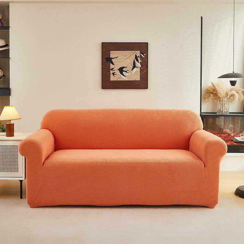 All-inclusive Elastic Jacquard Sofa Cover Water Ripple Sofa Cover Solid Color Universal Sofa Cover
