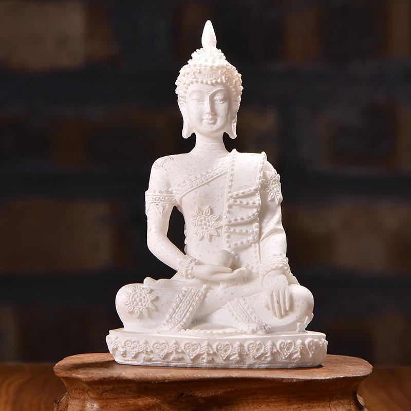 Southeast Asia Sandstone Resin Buddha Sculpture - Home Decoration  Gifts