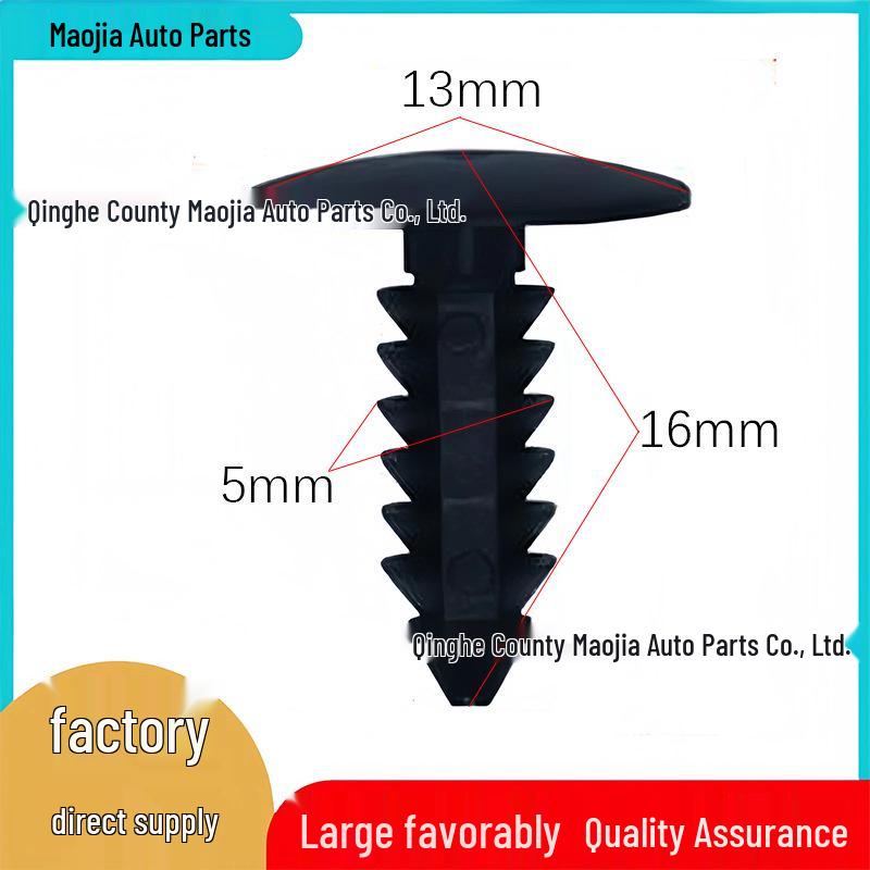 Klips mocujący podsufitkę samochodową 5 mm - Nylonowy nit zatrzaskowy, Czarny/Biały