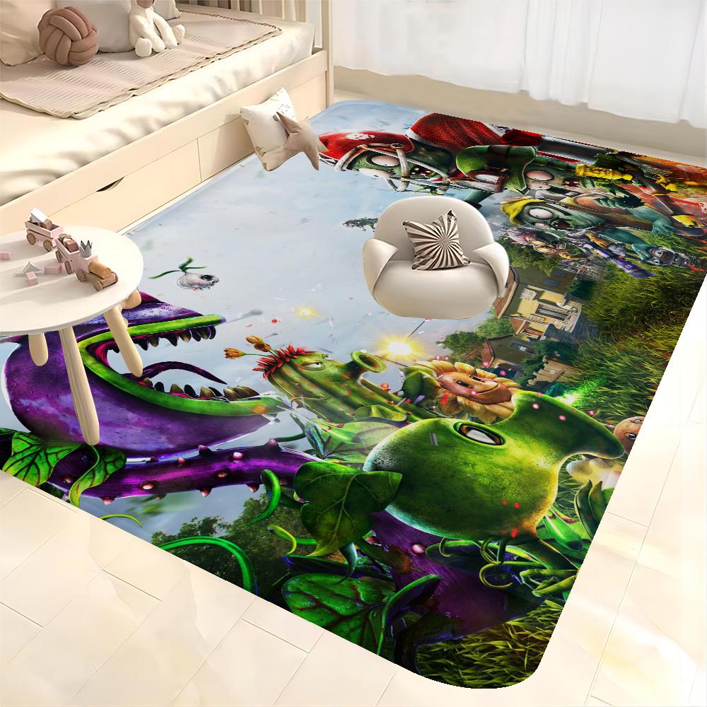 Game Plants Vs Z-Zombies Bathroom Mat Kids Room Bedroom Decoration Balcony Anti-Slip Doormat Living Room Bedside Area Rugs