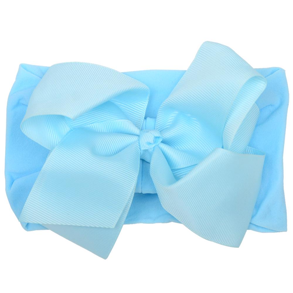 European 6-Inch Elastic Baby & Parent-Child Headband - Solid Color Bow Nylon Hair Accessory