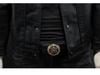 Men's Slim-Fit Turn-Down Collar Leather Motorcycle Jacket - Trendy Casual Outerwear