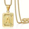 18K Gold-Plated Stainless Steel Square Letter Pendant Women's Necklace