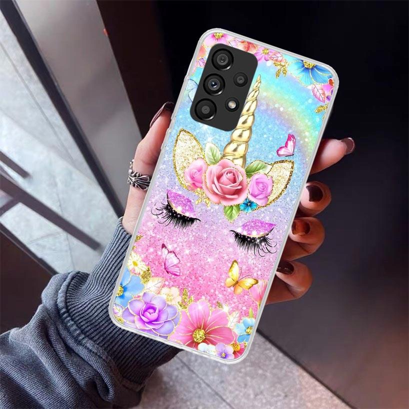 Pink Unicorn Rainbow Phone Case For Samsung Galaxy A17 A16 A15 A14 A13 A57 A56 A55 A54 A53 A37 A36 A35 A34 A33 A26 A25 A24 A23 G