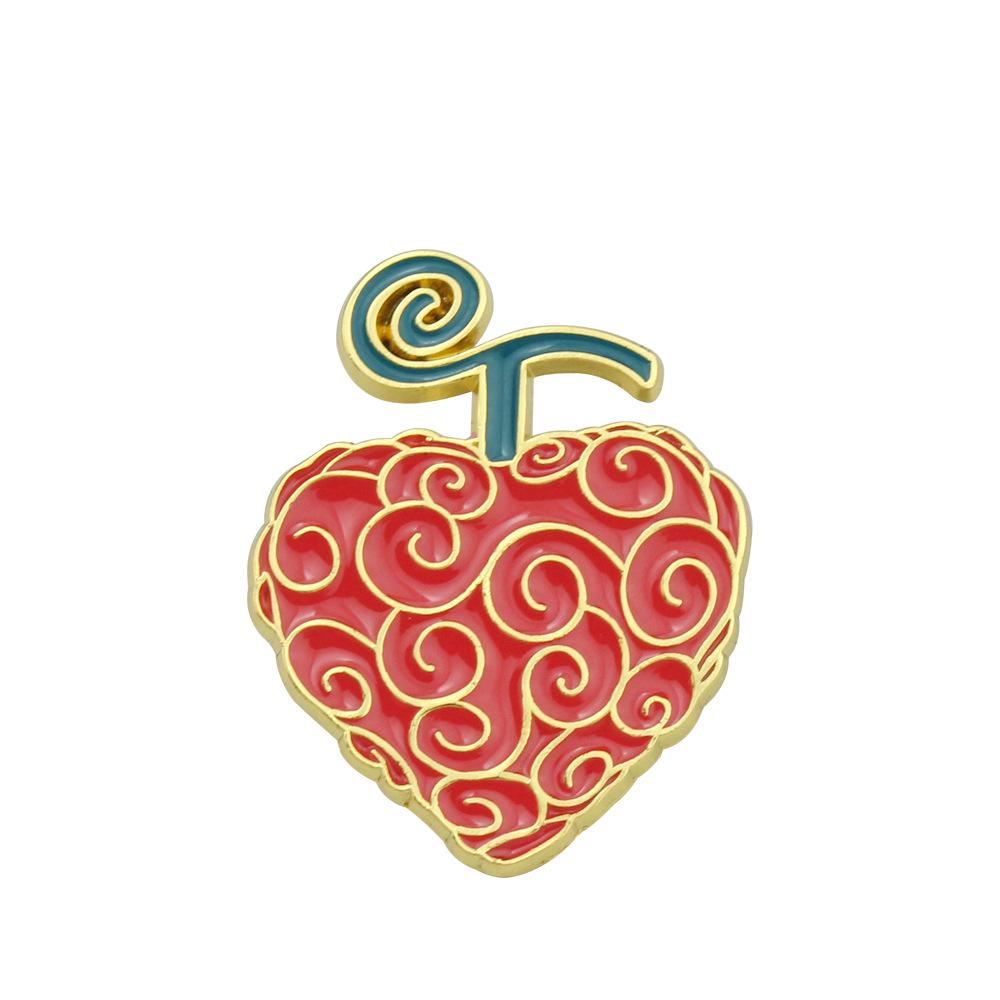One Piece Devil Fruit Brooch - Ace Flame & Rubber Fruit Badge Jewelry