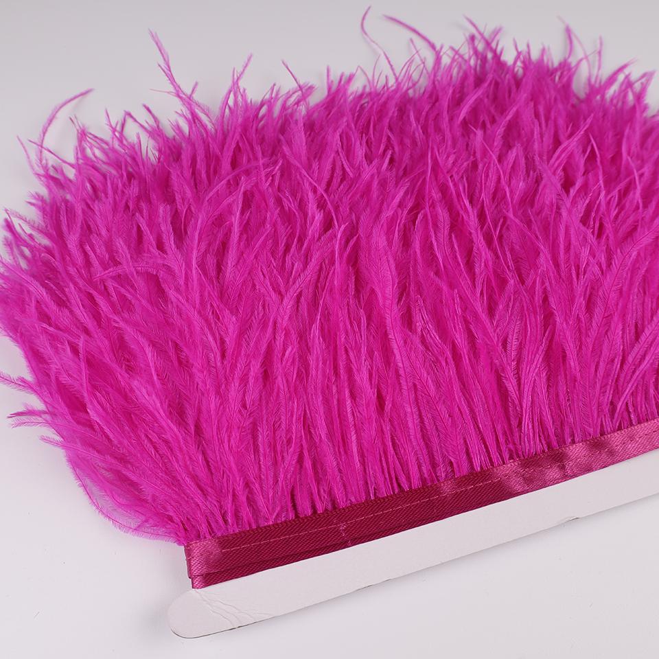 Ostrich Feathers Trim 13-18 CM Plumes on Ribbon Selvage For DIY Wedding Sewing in Dress Decoration Crafts Accessories Wholesale