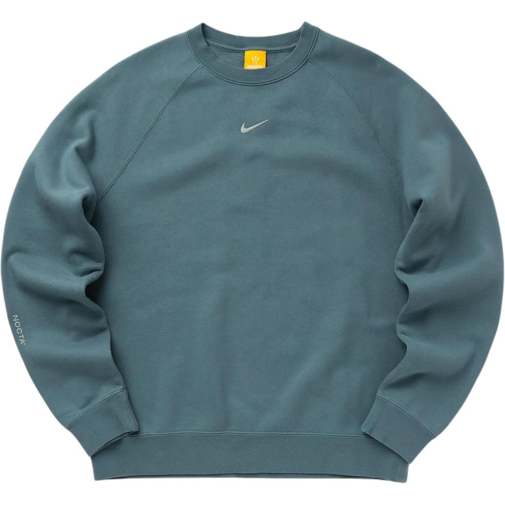 Nike Solid Logo Print Raglan Loose Fit Crew Neck Long Sleeve Sweatshirt Men Sweatshirt Mineral-Slate FN8160-382