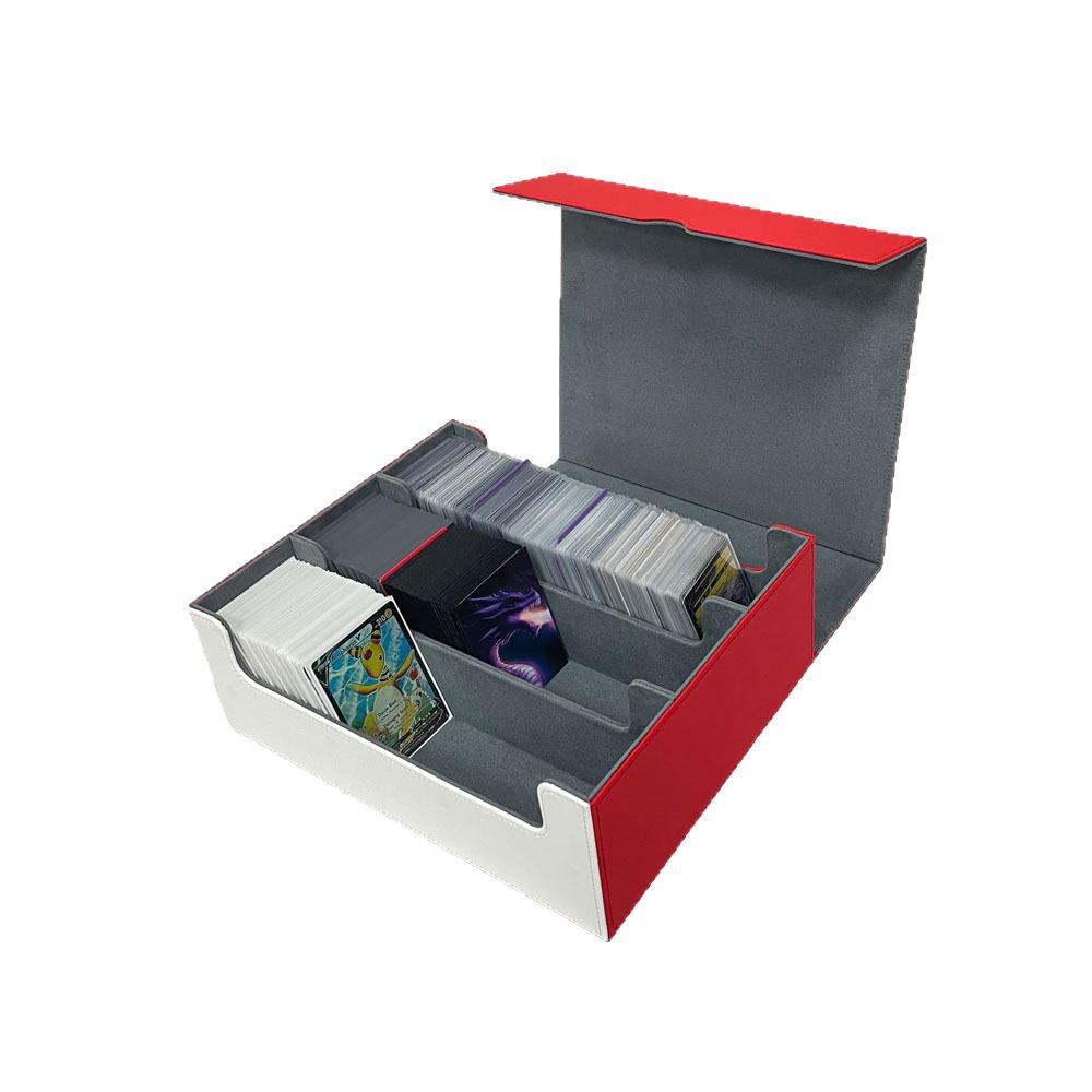PU Leather Three-Row Card Storage Box: Fits 1800+ Yu-Gi-Oh!, MTG, Pokémon, PTCG, and Three Kingdoms Kill Cards