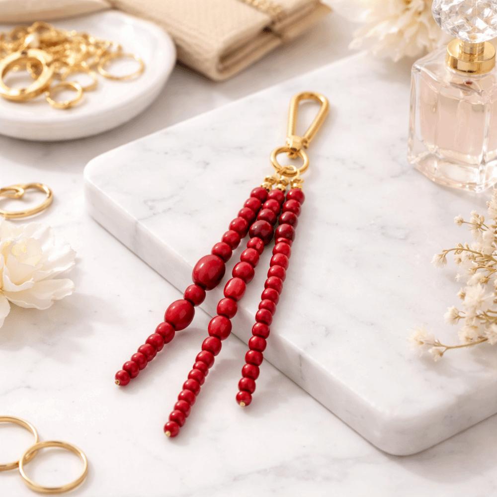 DIY Handmade Bead Keychain Hanging Decoration Car Key Ring Fashion Bag Keychain  Jewelry Gift