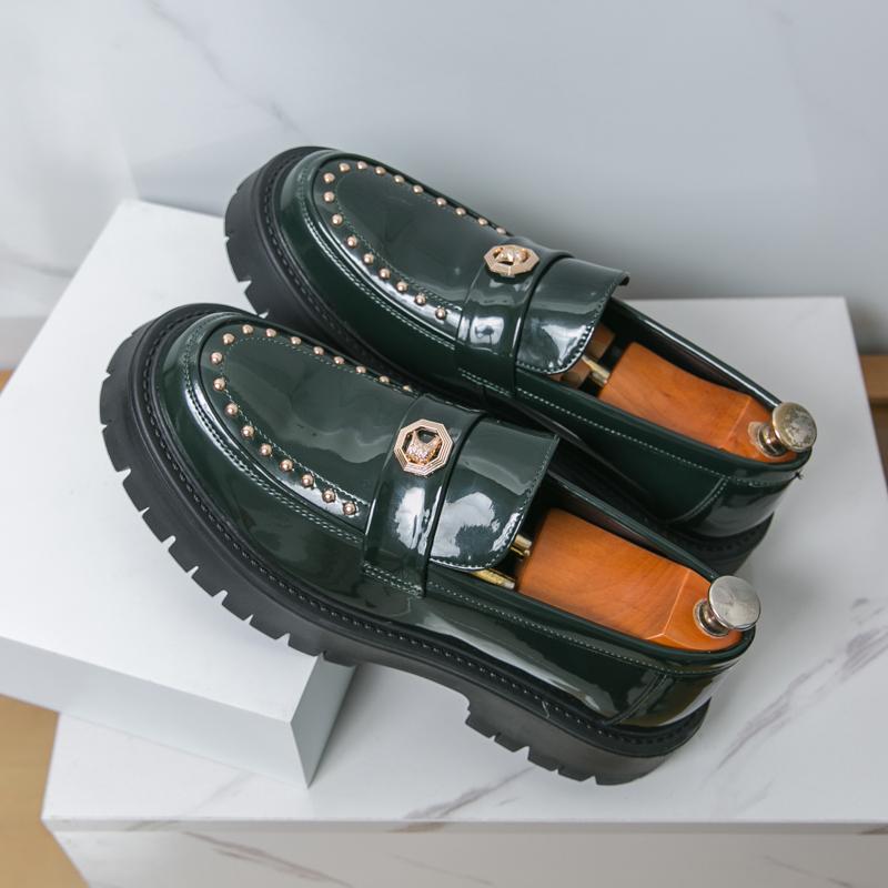 

Модная мужская обувь Деловые лоферы Черные Зеленые Повседневные Толстоподошвенные Противоскользящие Высококачественные Дизайнерские Кожаные Туфли Социальная Обувь Размеры 38-46 46 зелёный