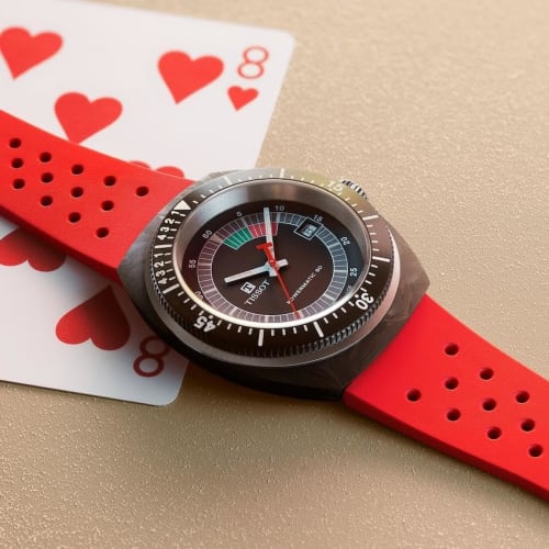 Tissot Men's Watch, Sideral Rubber Strap, Black Dial, Officially Imported, Model T1454079705702