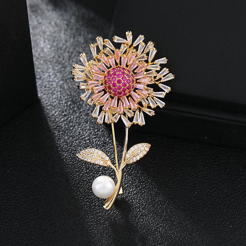 

Трендовая брошь-цветок одуванчика высокого класса 2025, жемчужный темперамент, роскошный корсаж для костюма, булавка для свитера, аксессуары с пряжкой