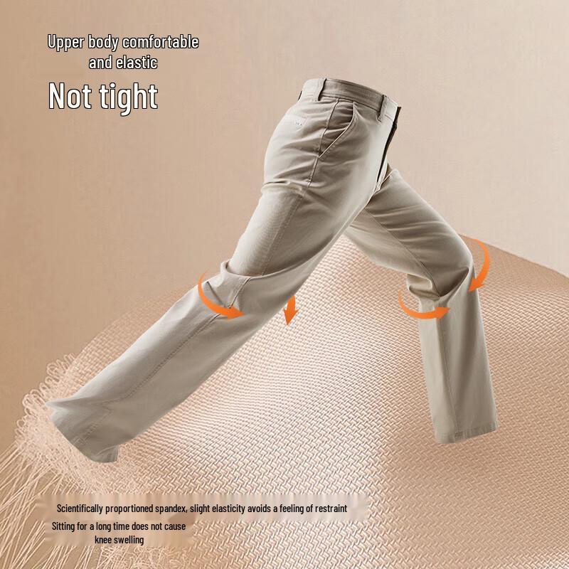 JOEONE Men's Lyocell Blend Loose Straight Casual Trousers