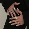 6Pcs/set Vintage Irregular Rings Set Geometric Metal Gold Silver Color Open Ring for Girls Women Men Goth Punk Couple Jewelry