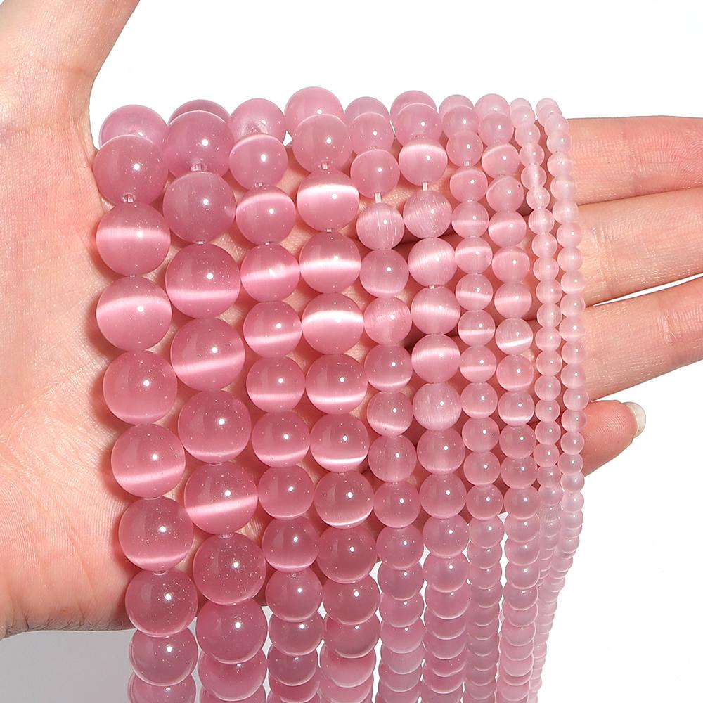 4/6/8/10/12mm Multicolor Natural Cat Eye Stone Beads For Jewelry Making Loose Spacer Round Beads DIY Charms Bracelet Necklace
