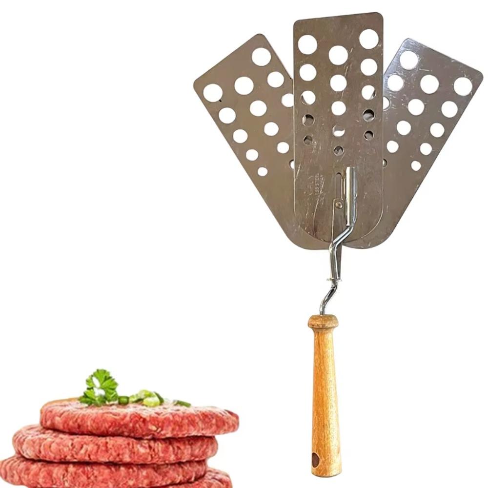 Stainless Steel Hot Meat Patty Spatula Heat Resistant BBQ Spatula New Burger Flip Smasher  Kitchen