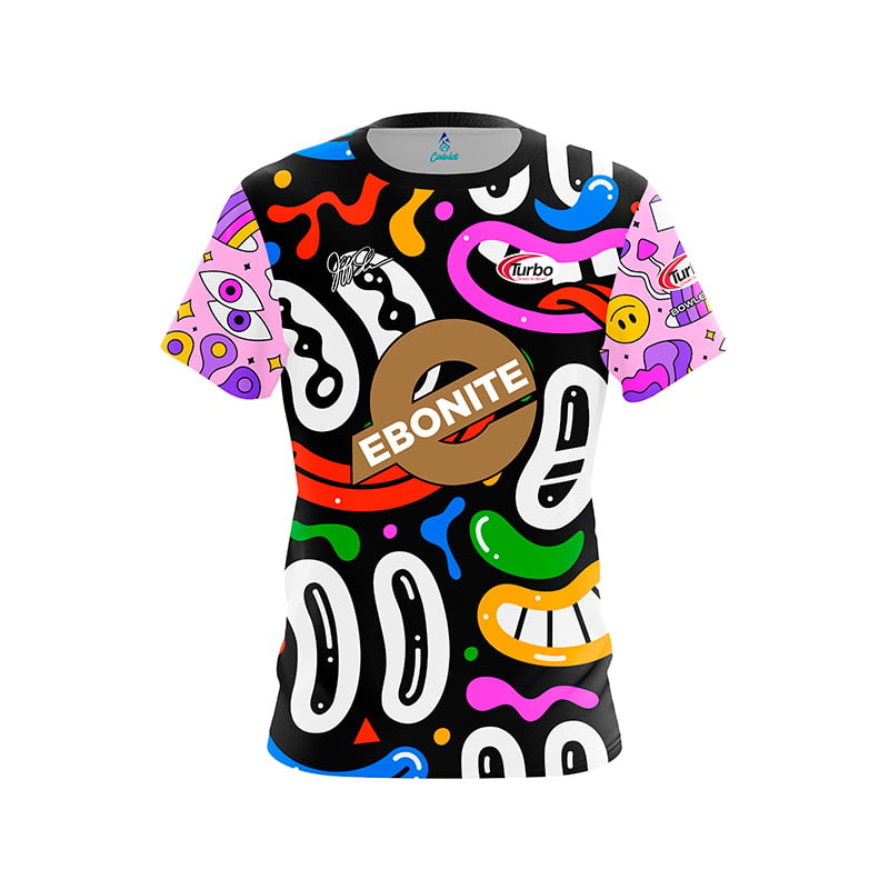 Ebonite Wash Twin Dragon Sakura Bowling Jersey Short Sleeve Tops