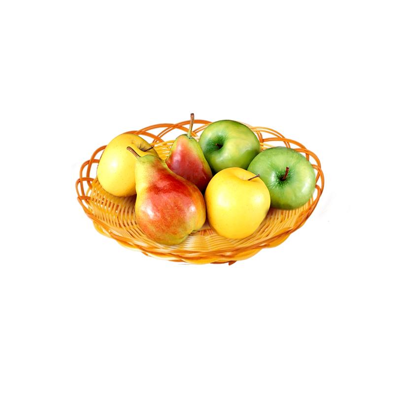 1PC Bamboo Vine Fruit Frame Plastic Rotundity Fruit Shop Ellipse Tray Storage Basket Weaving Supermarket Fruit Basket