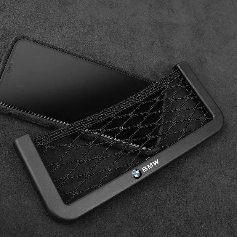 Car Organizer Storage Bag Auto Paste Net Pocket Phone Holder Car Accessories for Bmw X3 X5 X6 X1 X4 F20 F30 G20 F31 F34 F10 G30 F11 F25 I3