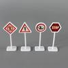 15Pcs Traffic Sign Model Standees, Mini Intersection Light & Barrier Ornaments