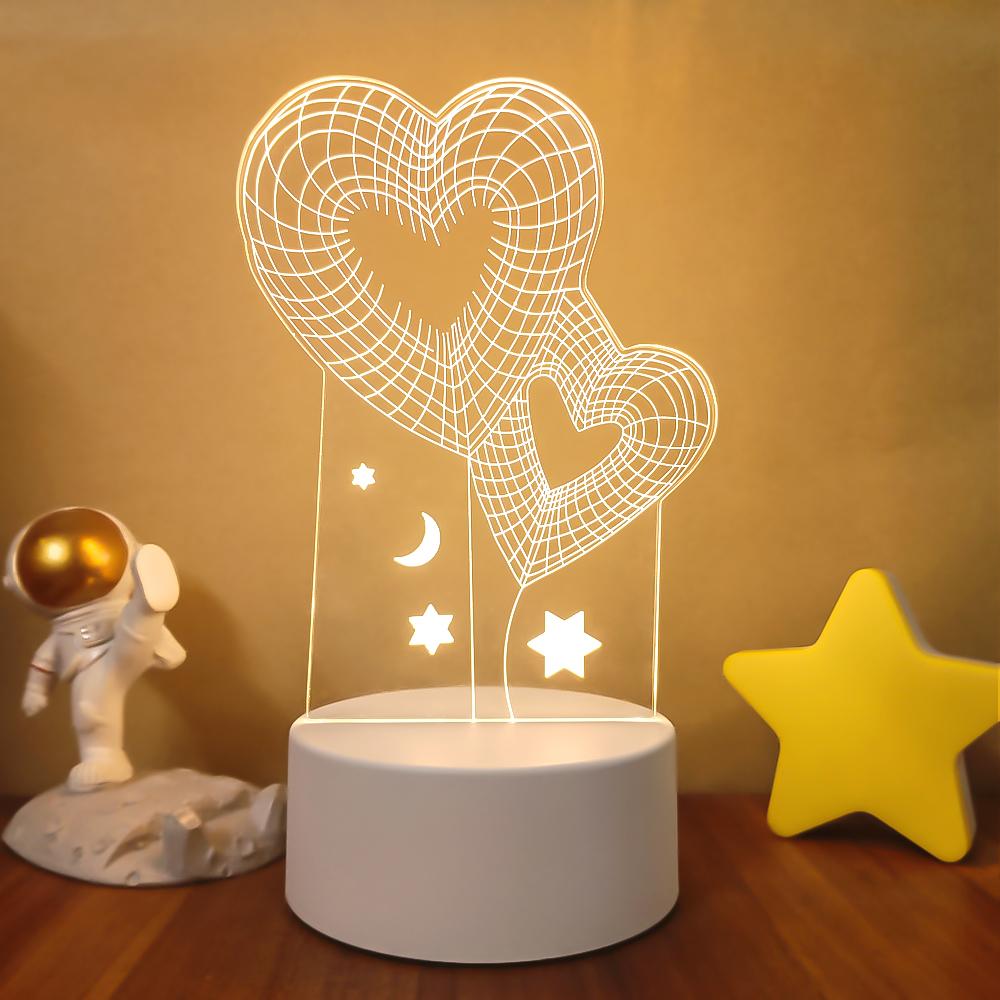 SOLOLANDOR 3D LED Lamp Creative 3D LED Night Lights Novelty Illusion Night Lamp 3D Illusion Table Lamp For Home Decorative Light