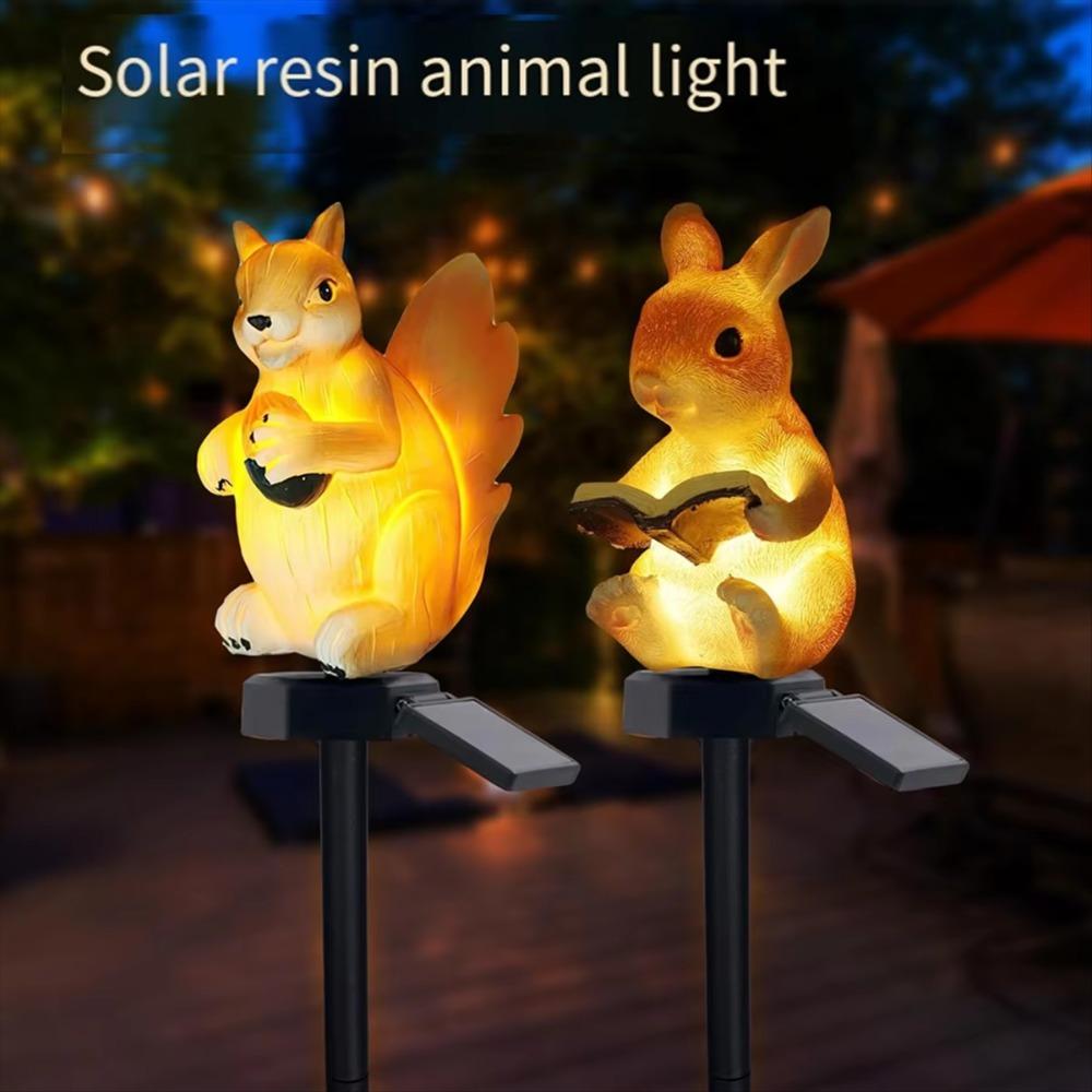 Waterproof Solar Animal Lamp Cute Rabbit Squirrel Lawn Light Outdoor Solar Light  Landscape Light