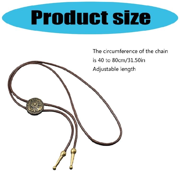 Practical PU Leather Chain Necklace Comfortable Unisex Jewelry Bolo Tie Fashion For Office Travel And Casual Use