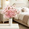 Künstliche Pfirsichblütenzweige Dekoration Kein Verwelken Künstliche Blumen Seide Frühling Gefälschte Blumen Pfirsichstrauß für Zuhause Wohnzimmer Schlafzimmer Tisch