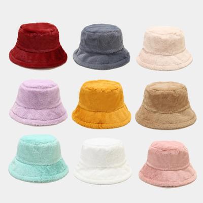 Cappello da Pescatore Semplice a Colore Unico in Finta Pelliccia di Coniglio Autunno Inverno Caldo da Esterno Cappello a Secchiello in Peluche