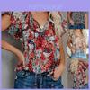 Womens Summer V Neck Short Sleeve T Shirt With Beautiful Floral Print And Comfortable Fit