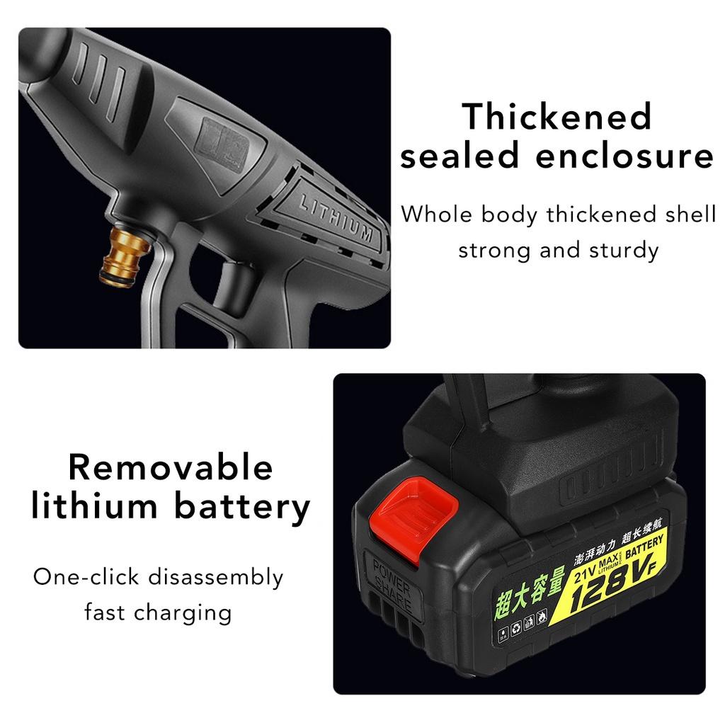 300W 2000mAh Cordless High Pressure Car Washer Electric Car Wash Cleaner Parkside Water Guns with 2 Battery