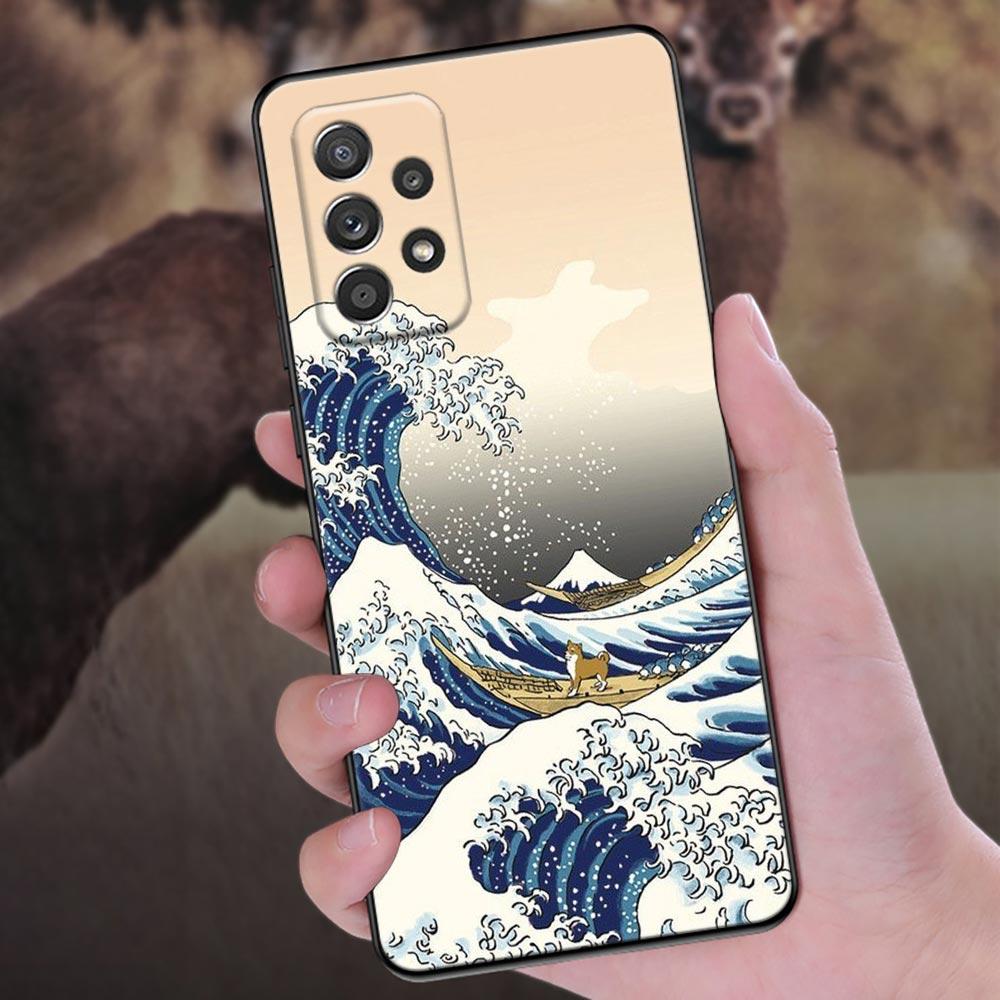 Japanese Wave Dragon Anime Phone Case For Samsung Galaxy A57 A56 A37 A55 A36 A26 A54 A52 A35 A34 A25 A17 A16 A15 A07 Soft Cover