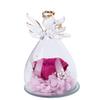 Eternal Flower in Glass Dome for Women Forever Real Preserved Rose for Valentine Anniversary Birthday Gift Purple