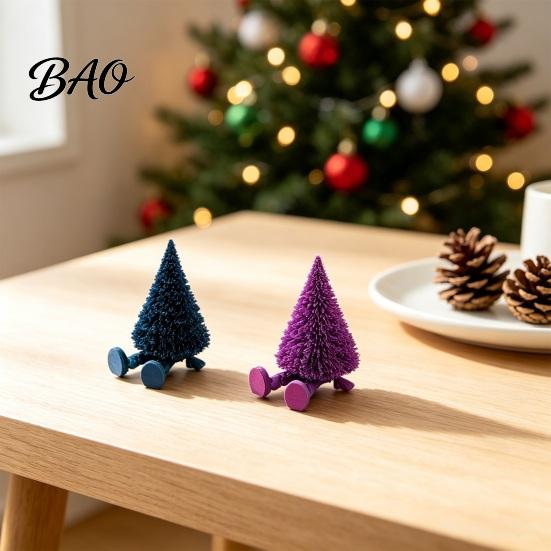 Unique Creative Christmas Gifts Tree Figure, Flexible Movable Joints 3D Printed Collectable Figures Ornament, Festive Atmosphere Figure for
