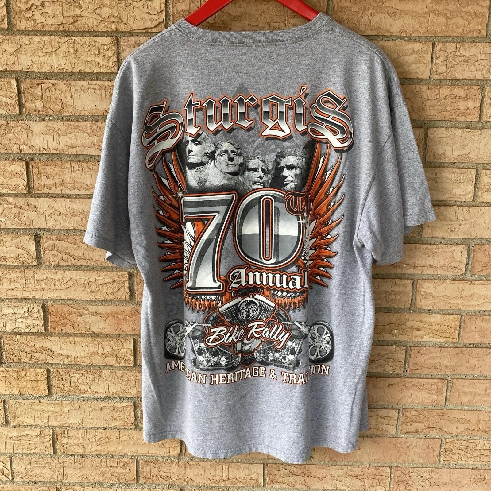 Sturgis Rally, 2010 70th Annual Black Hills Rally Mt Rushmore dbl sided t-shirt XL