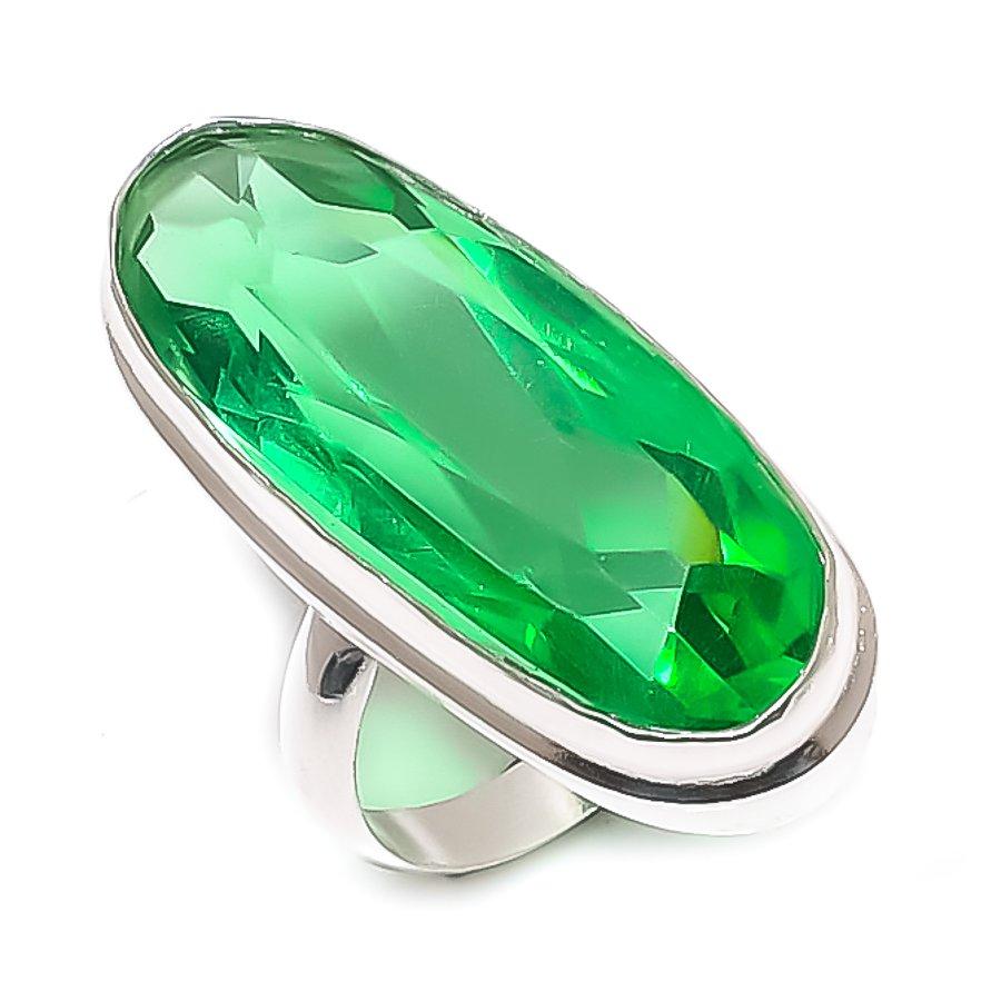 Tsavorite Gemstone Handmade 925 Sterling Silver Jewelry Ring Size 5 N0D89