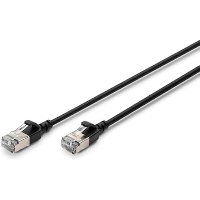 Câble LAN Cat 6A - DIGITUS - 3 m - Slim AWG 32/7 - 10 Gbit/s - F/FTP - PoE+ - LSZH