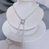 Women's Double-Layer Freshwater Pearl Necklace Polymorph Sweater Chain with Natural Beauty Count Necklace