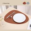 High-End Double-Sided Waterproof PU Leather Placemat - Oil-Proof, Heat-Insulated, Light Luxury Water Drop Design.
